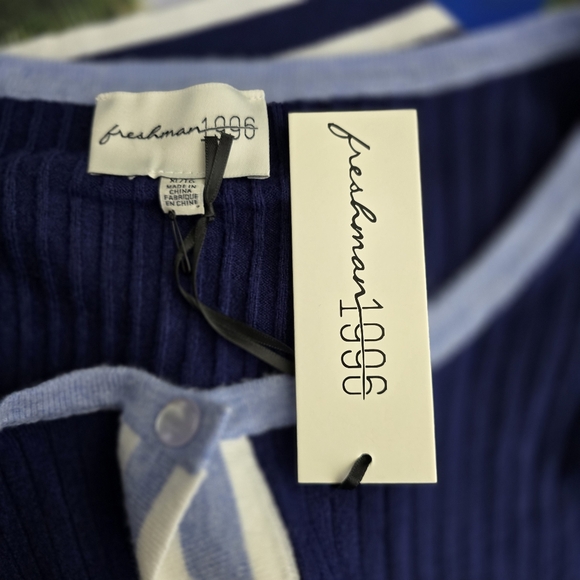 Freshman 1996 Color Block Ribbed Cardigan | XL | Button Front - Picture 6 of 7